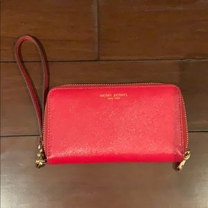 Henri Bendel Red Wristlet Clutch